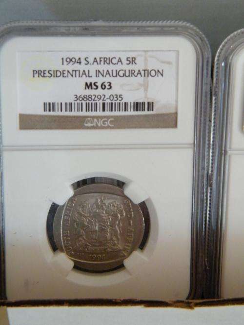 22 X NGC GRADED Presidential Inuaguration R5 graded MS63 - Bid per Coin