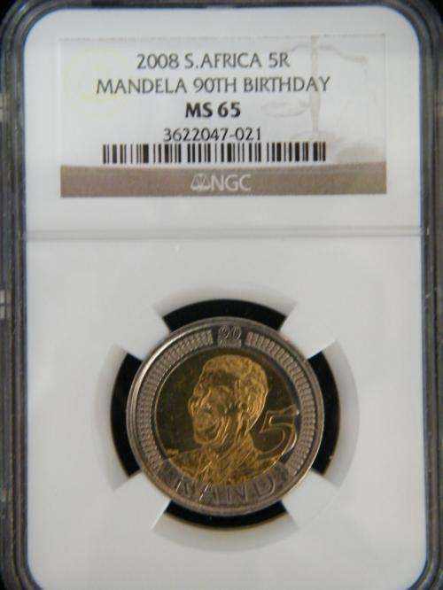31 x Nelson Mandela "90th Birtday" Bi-Metal R5 graded MS65 NGC