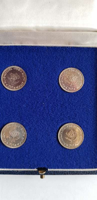 R S A Silver Two and half cent 1961  -  1964