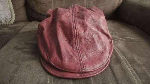 Mens leather Flat cap / Beret Cap