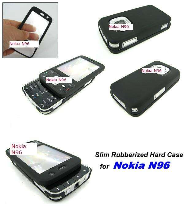 Rubberized Case cover for Nokia N96 in black