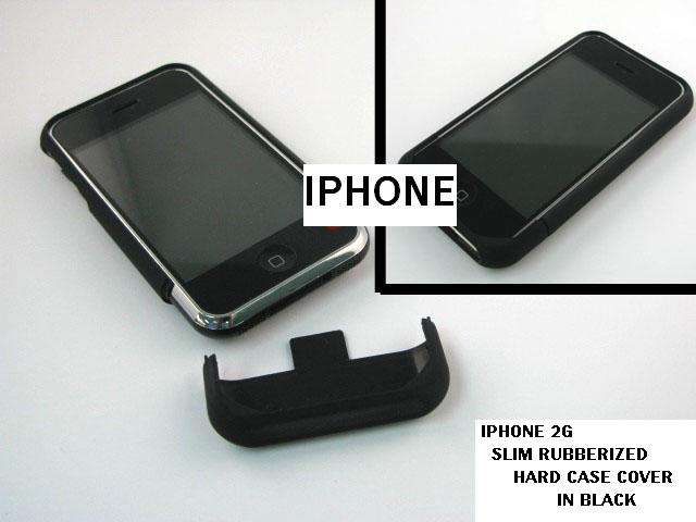 Slim Rubberized Case Cover pouch For Apple iPhone 2G-Matt Black+screen protector