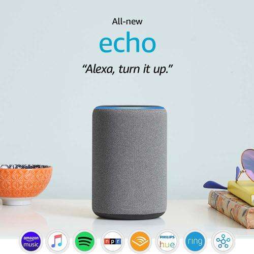 Amazon Echo (Gen 3) - Smart Home Assistant and Bluetooth/Wi-Fi Speaker (Free delivery)