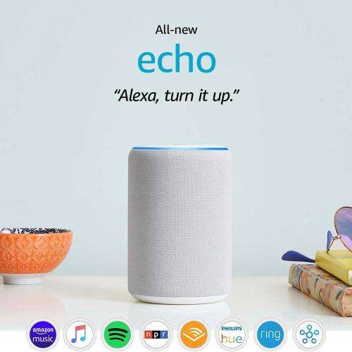 Amazon Echo (Gen 3) - Smart Home Assistant and Bluetooth/Wi-Fi Speaker (Free delivery)