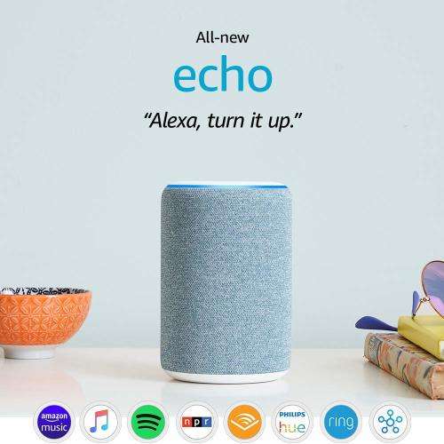 Amazon Echo (Gen 3) - Smart Home Assistant and Bluetooth/Wi-Fi Speaker (Free delivery)