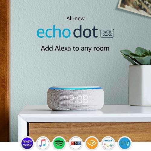 Amazon Echo Dot With Clock (Gen 3) - Smart Home Assistant feat. Alexa (Local stock, Free delivery)