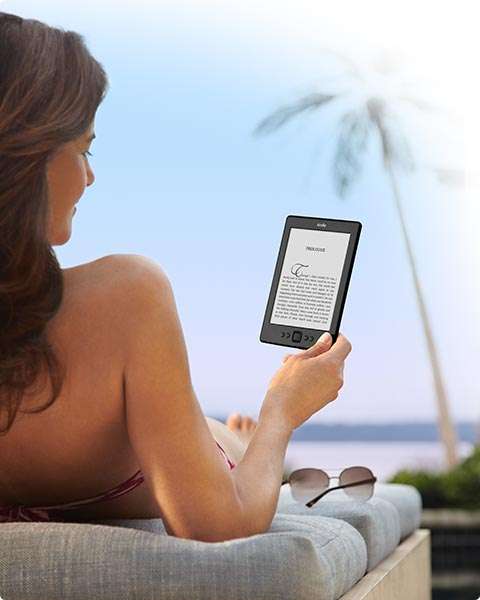 Read outside on the Kindle, no glare