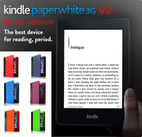 Kindle PaperWhite 3G (v2) Includes magnetic cover. *Latest Model* *Free eBooks*