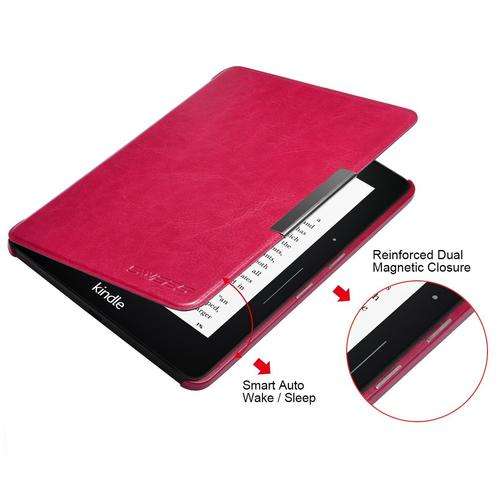 pink magnetic cover for Kindle Voyage