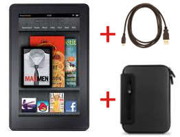 Amazon Kindle FIRE Complete Bundle *Free Delivery* (Kindle Fire + Cover + Cable + Books)