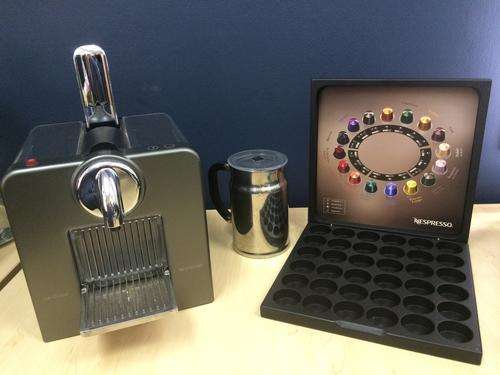 Nespresso Le Cube Automatic Espresso Machine - Includes Automatic Milk Frother and Nespresso Pod Box