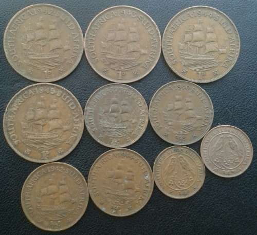 Lot of x10 union WW2 period coins (1939-1945)