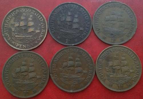 Lot of x21 union pennies (1930-1960)