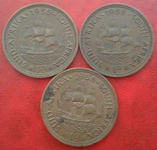 Lot of x21 union pennies (1930-1960)