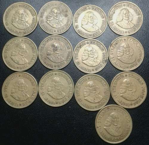 Nice lot of x13 van Riebeeck 1c coins (1961-1964)