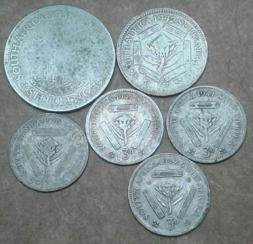 Lot of x6 union 80% silver coins (well circulated)