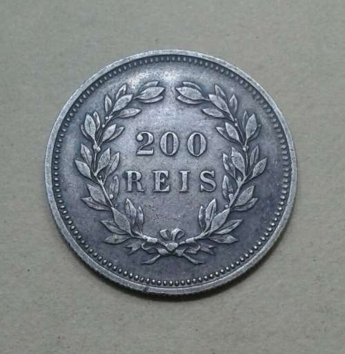 1892 Portugal silver 200 Reis in VF grade