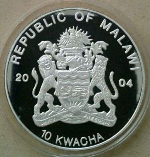 Proof 2004 Malawi Endangered Wildlife 10 Kwacha (Giraffe)