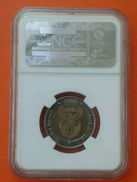 Scarcer 2008 Mandela 90th bday R5 NGC MS61 (Only 916 in this grade)