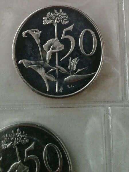 Set of 10 proof nickel 50c coins (1970-1982)