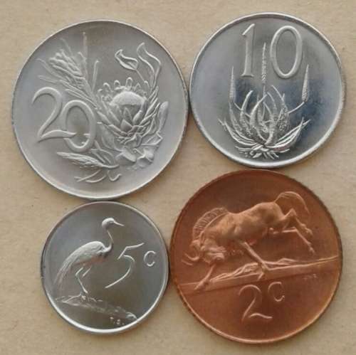 Set of x4 proof 1965 coins (20c-2c)
