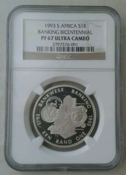 1993 Banking proof silver R1 NGC PF67 Ultra Cameo (High grade)
