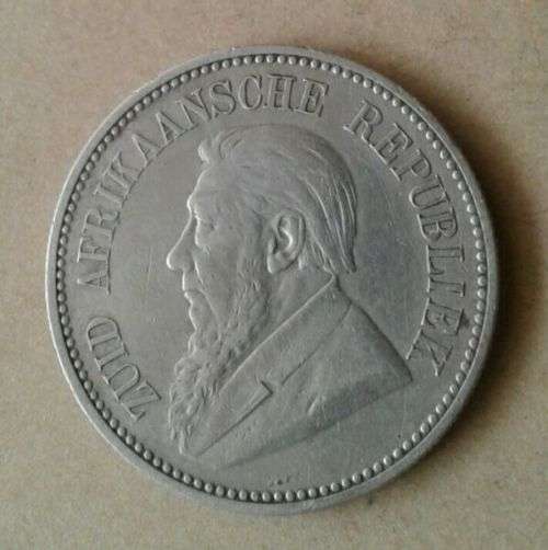 Scarcer 1892 ZAR Kruger silver 2 1/2 Shillings in VF