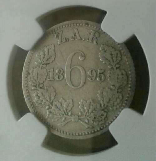 1895 ZAR Kruger silver sixpence NGC graded VF30 (Very Fine)