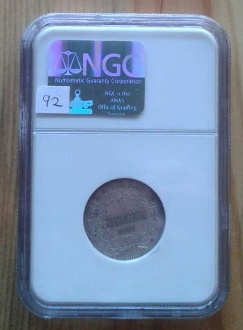 Higher grade 1892 ZAR Kruger silver shilling NGC XF45
