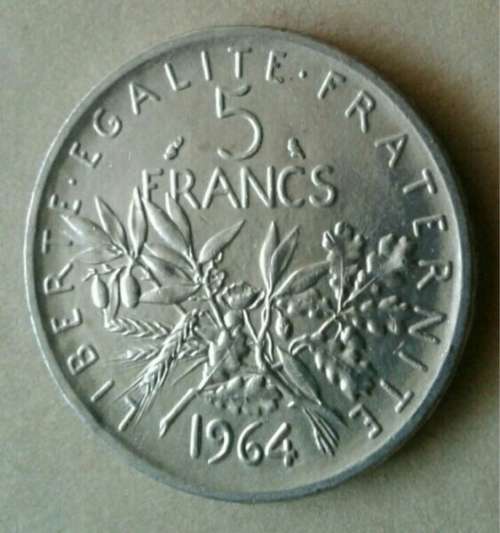 1964 France uncirculated silver 5 Francs