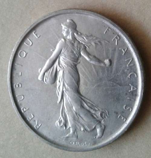 1963 France uncirculated silver 5 Francs