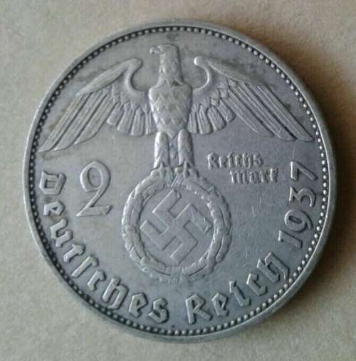 1937 A German silver 2 Reichsmark (Third Reich)