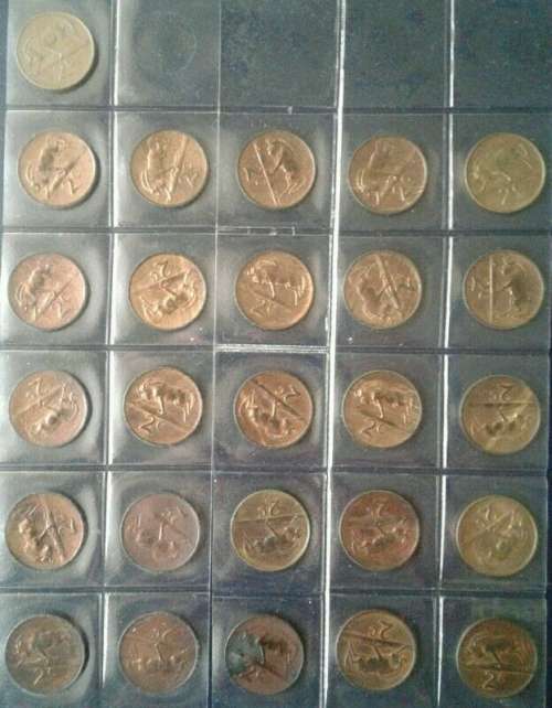 Complete S.A 2nd decimal 2c set (1965 -1990)