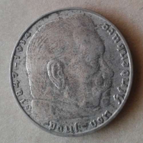 1938 J German silver 2 Reichsmark (Third Reich)