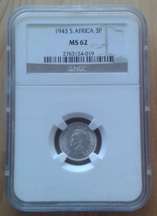 Lustrous 1943 union silver tickey NGC graded MS62 (Mint State)