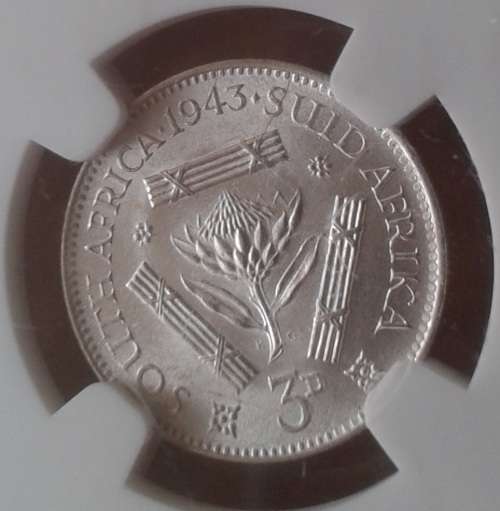 Lustrous 1943 union silver tickey NGC graded MS62 (Mint State)