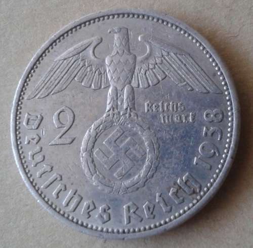 1938 A German silver 2 Reichsmark (Third Reich)