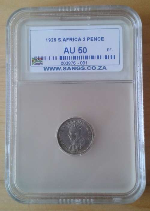 Nice 1929 union silver tickey SANGS AU50