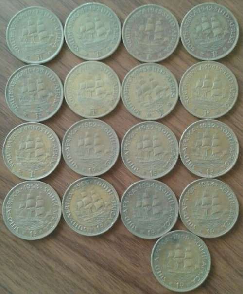 Lot of x17 union pennies (1941-1955)