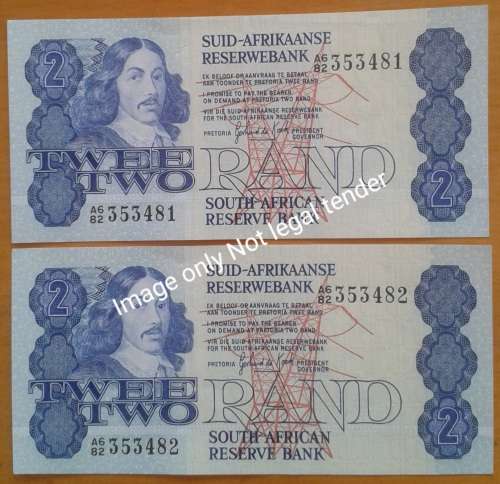 1981 Set of 2 consecutive R2 notes (Almost Uncirculated)