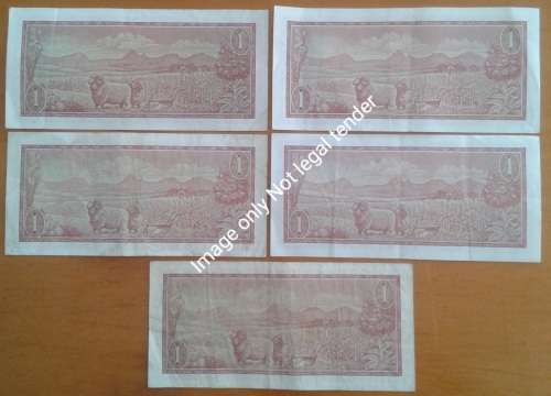 Set of x5 T.W de Jongh 1975 R1 notes