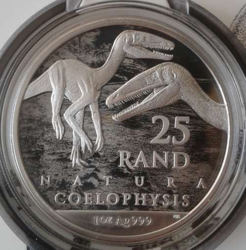 2020 Uncirculated 1oz silver R25 (Rise of the dinosaurs- Coelophysis Rhodesiensis)