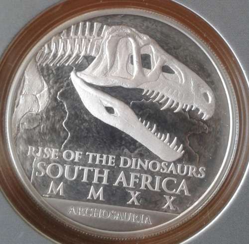 2020 Uncirculated 1oz silver R25 (Rise of the dinosaurs- Coelophysis Rhodesiensis)