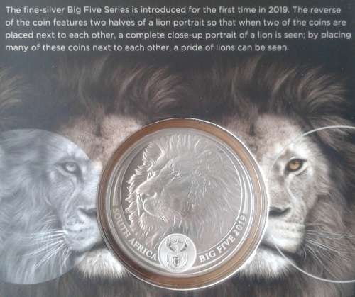 Nice 2019 Big 5 Series 1oz uncirculated silver R5 (Lion)