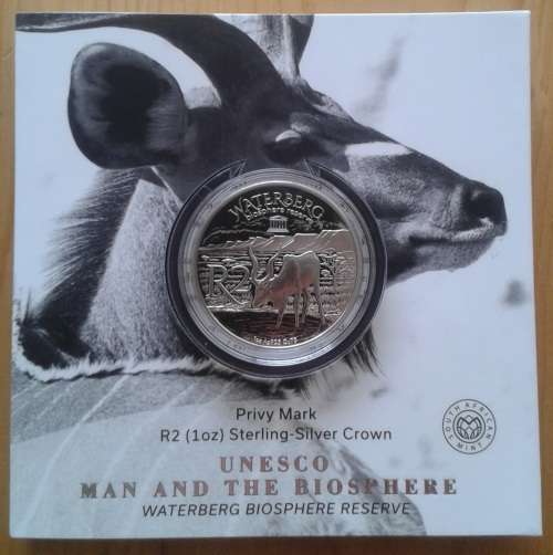 Rare 2018 Waterberg Biosphere 1oz proof silver R2 (Kudu)