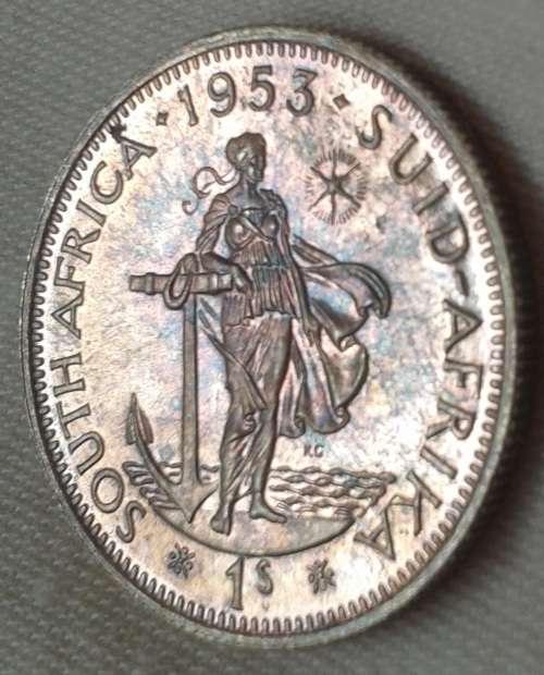Excellent 1953 proof silver shilling
