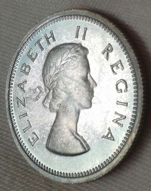 Excellent 1953 proof silver shilling