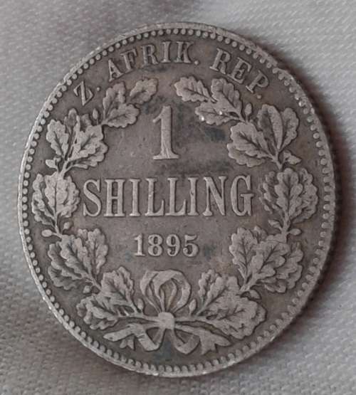 1895 ZAR Kruger silver shilling in nice collectible condition