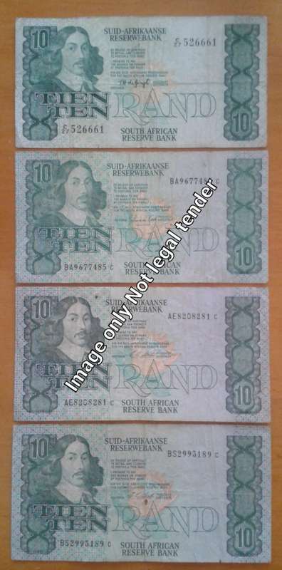 Set of 4 S.A R10 notes
