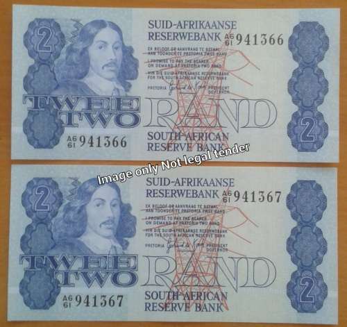 1980s Set of 2 consecutive R2 notes (Uncirculated)